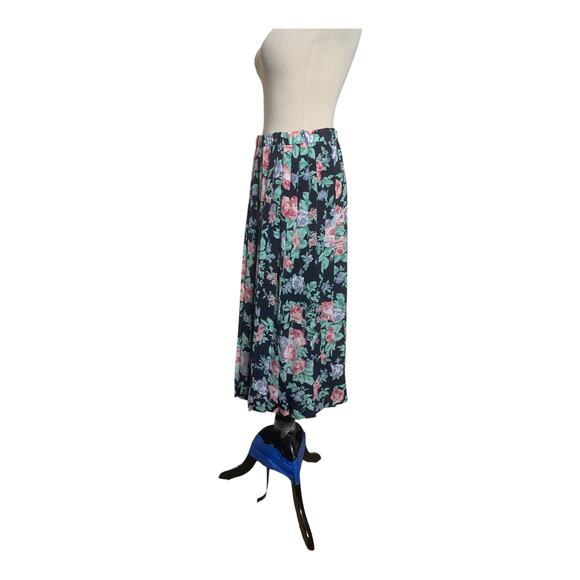 Alfred Dunner vintage floral pleated midi pull on skirt size 12 - Picture 7 of 11
